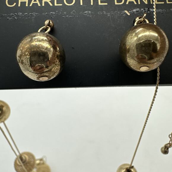 Vintage Charlotte Daniel Gold Tone Necklace And Earrings - Picture 5 of 7